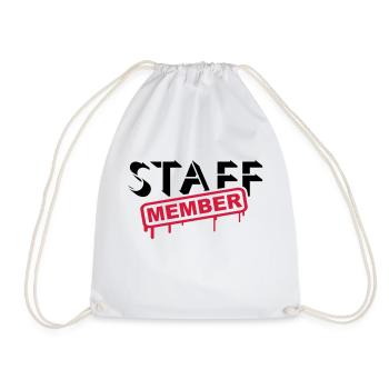 Staff Member Friends Team Staff Crew Logo - Drawstring Bag - white - Front