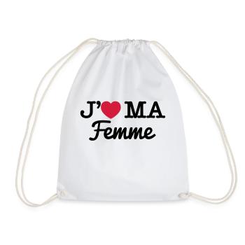 J'aime ma femme - Sac de sport léger - blanc - Devant