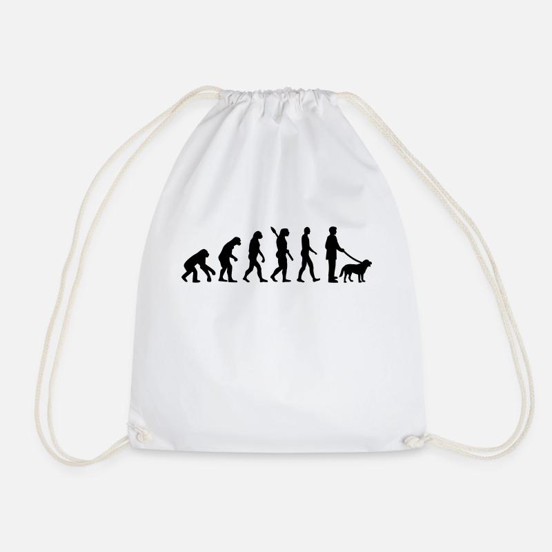 Evolution Hund - Turnbeutel - Weiß