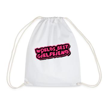 Worlds best Girlfriend Comic Cartoon - Drawstring Bag - white - Front