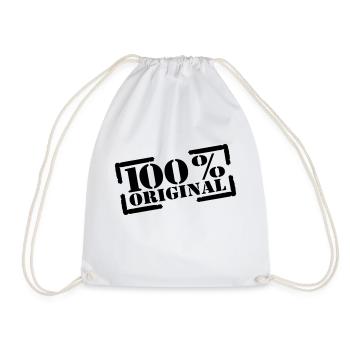 100% original stamp - Drawstring Bag - white - Front