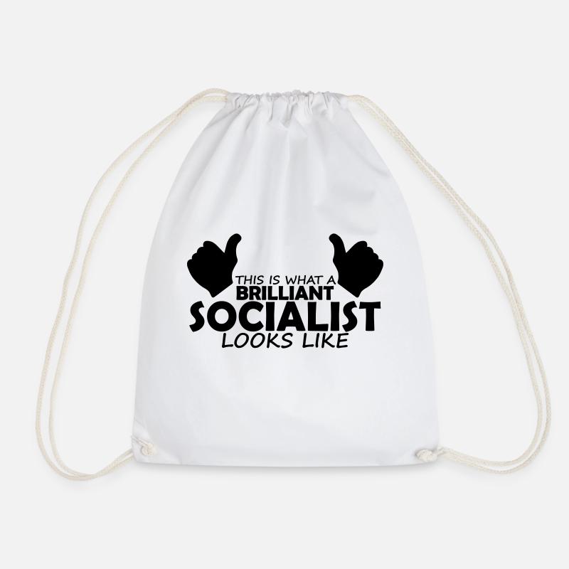 brilliant socialist - Drawstring Bag - white