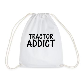 tractor addict - Drawstring Bag - white - Front