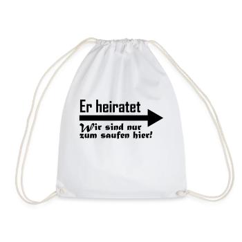 er heiratet - Turnbeutel - Weiß - Vorne