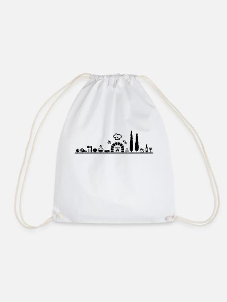 Skyline - Italien Essen - Turnbeutel - Weiß