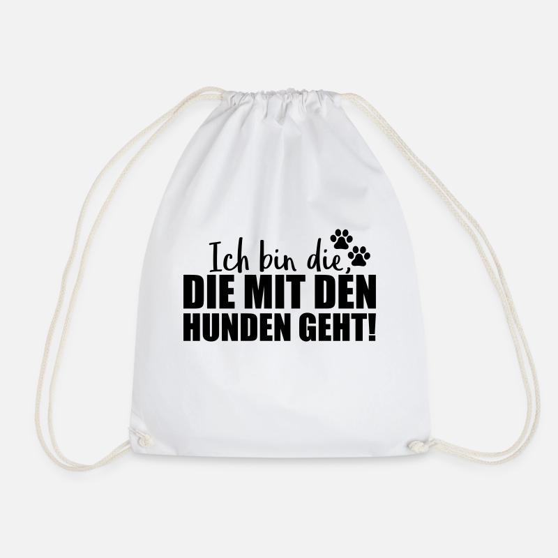 ich bin die hunden geht design - Turnbeutel - Weiß