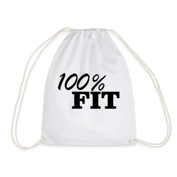 100% FIT Fun Shirt Training Strength Strength Gym - Sac de sport léger - blanc - Devant