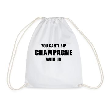 The Fashion Tee - You can sip with us - Drawstring Bag - white - Front