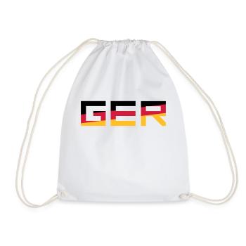 GER Team Germany Germany Colors Black Red Go - Drawstring Bag - white - Front