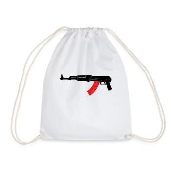 AK47 Arme à feu rapide russe - Sac de sport léger - blanc - Devant