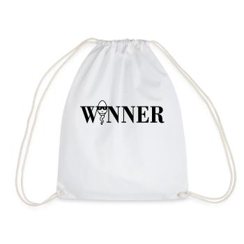 Winner sperm - Drawstring Bag - white - Front