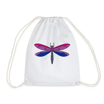 Bisexual Pride Dragonfly - Drawstring Bag - white - Front