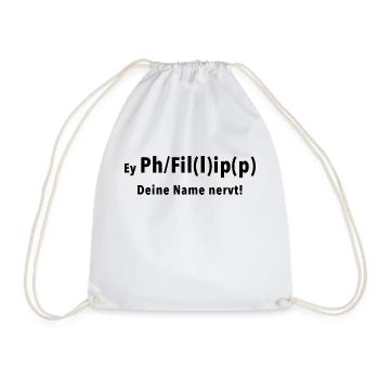 Philipp - Philip - Filip - Phillipp - Phillip, wie - Turnbeutel - Weiß - Vorne