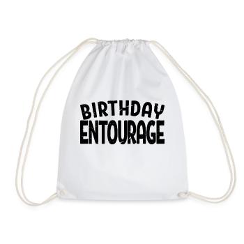 Birthday Entourage Matching Group Birthday Party - Drawstring Bag - white - Front