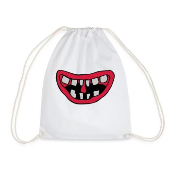 Conception de la bouche de monstre rieur - Sac de sport léger - blanc - Devant