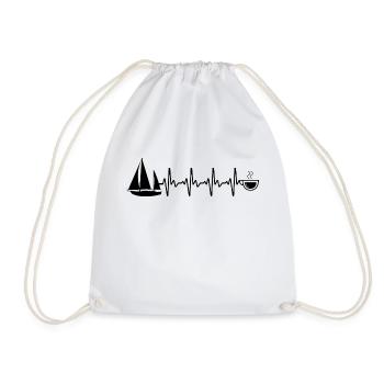 Heartbeat Café et voilier - - Sac de sport léger - blanc - Devant