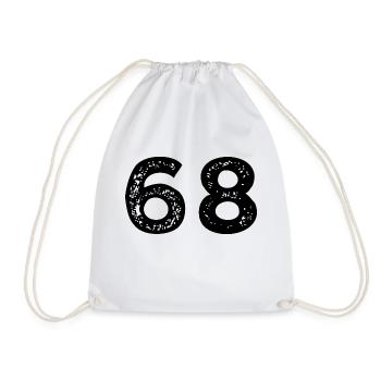 68 Zahl Trikot - Turnbeutel - Weiß - Vorne