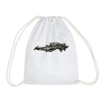 Alien spaceship - Drawstring Bag - white - Front