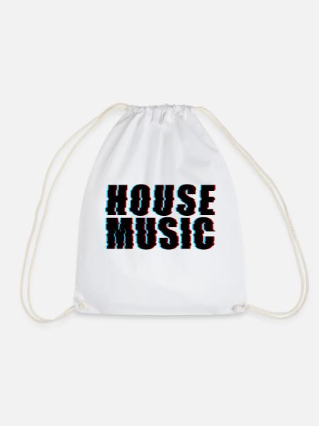 House Music Glitch - Turnbeutel - Weiß