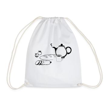 My breakfast - Drawstring Bag - white - Front