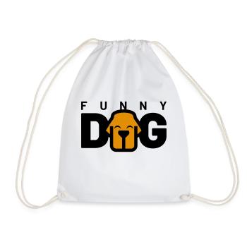 FUNNY DOG - Drawstring Bag - white - Front