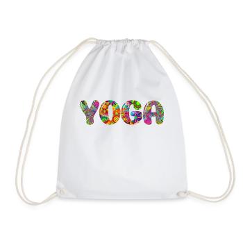 Yoga, Flowers, Power, Meditation - Turnbeutel - Weiß - Vorne