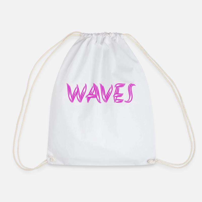 Waves - Drawstring Bag - white