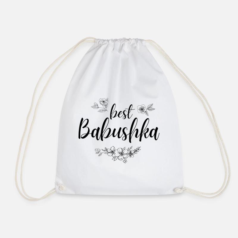 Best Babushka. Babushka gift - Drawstring Bag - white