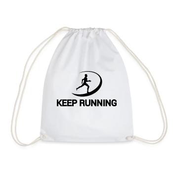 Biking Running Marathon Triathlon Bike - Drawstring Bag - white - Front