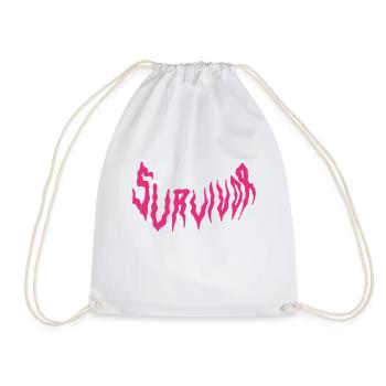 Survivor Typo Pink - Turnbeutel - Weiß - Vorne