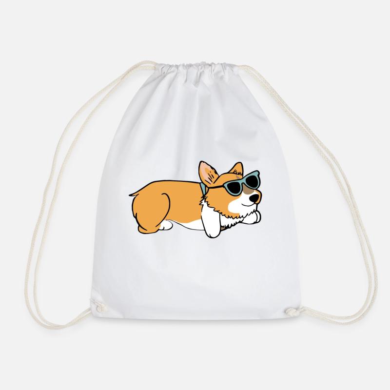 Chilliger Corgi - Turnbeutel - Weiß