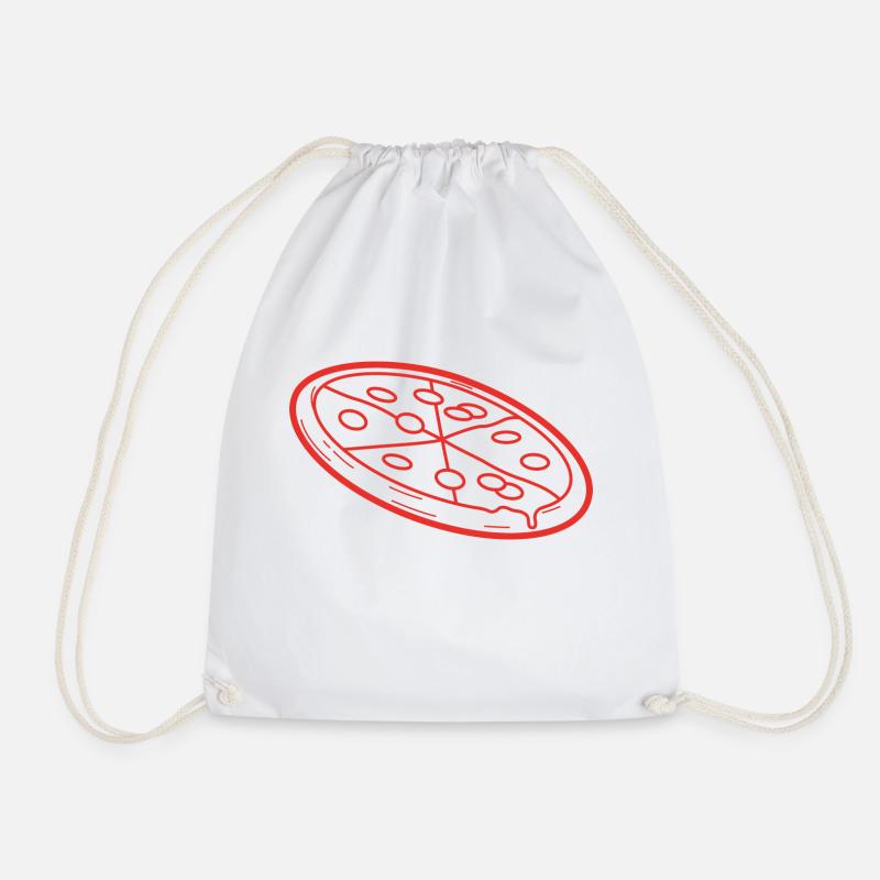 Pizza - Drawstring Bag - white