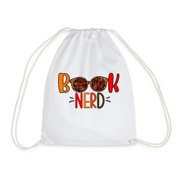 Funny Book Nerd, Books Reading For Librarians - Drawstring Bag - white - Front