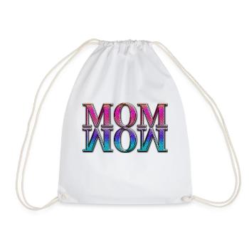 Mama Mom Wow Mothers Day Funny Cute Family Mother - Drawstring Bag - white - Front