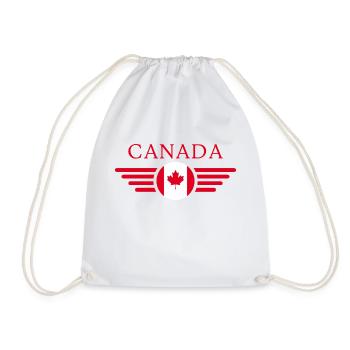 Canada Style Design T-Shirt - Drawstring Bag - white - Front