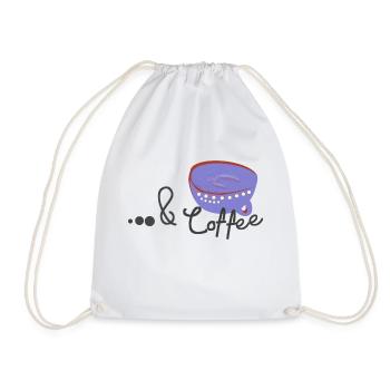 Coffee Mug with Quote - Drawstring Bag - white - Front