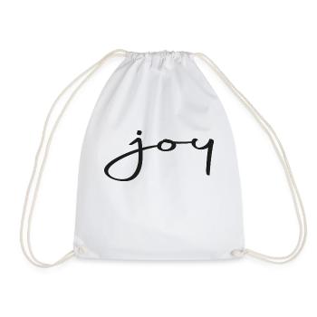 joy - joy - Drawstring Bag - white - Front