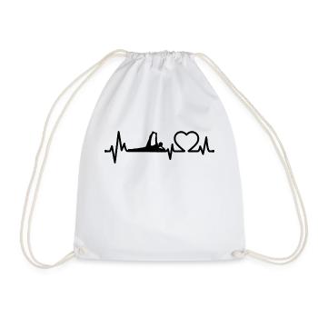 Battement de cœur Yoga - Sac de sport léger - blanc - Devant