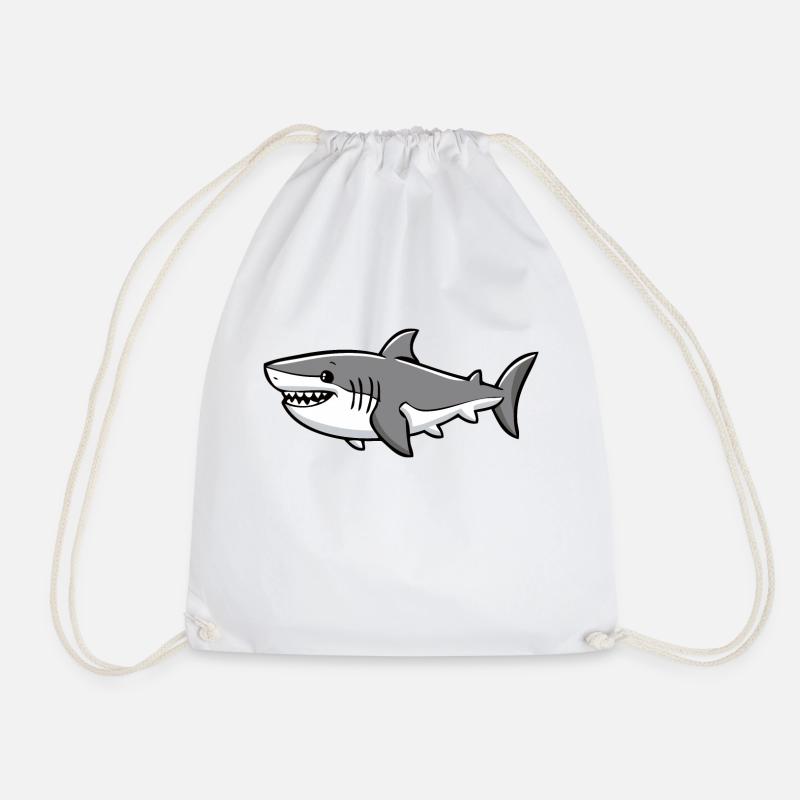 Requin - requin de dessin animé mignon - Sac de sport léger - blanc