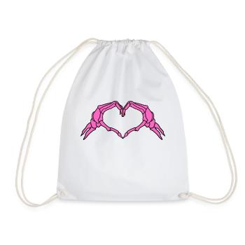 Skeleton Hands Heart Sign Retro Halloween Costume - Turnbeutel - Weiß - Vorne