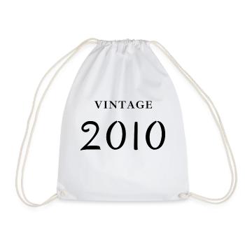 Jahrgang 2010 - Jubiläums-Geschenkidee - Turnbeutel - Weiß - Vorne