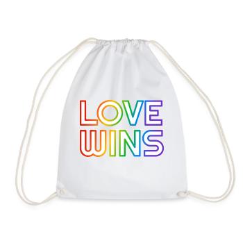 Love Wins arc-en-ciel LGBTQ gay pride slogan - Sac de sport léger - blanc - Devant