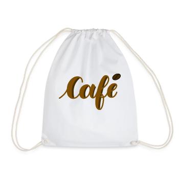 lettrage café - Sac de sport léger - blanc - Devant