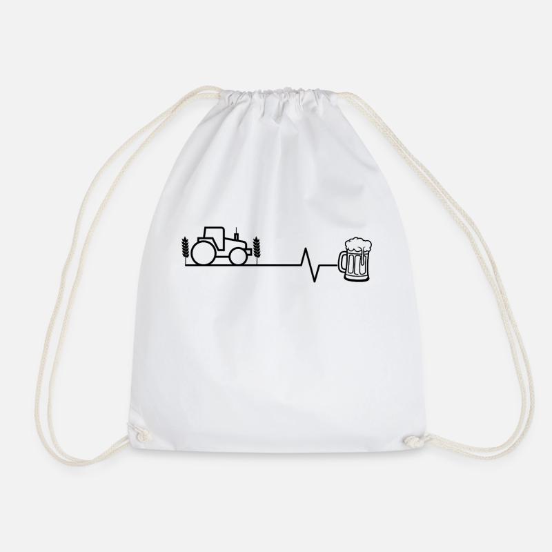 Traktor und Bier - Turnbeutel - Weiß