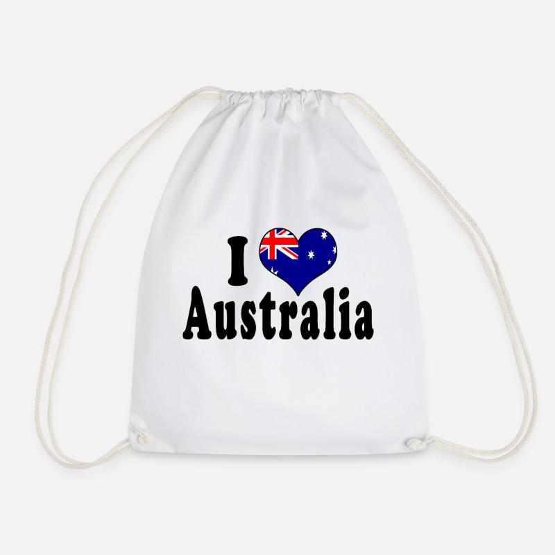 I Love Australia - Drawstring Bag - white