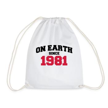(uk) on earth 1981 - Drawstring Bag - white - Front