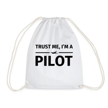 Trust Me I'm a Pilot - Turnbeutel - Weiß - Vorne