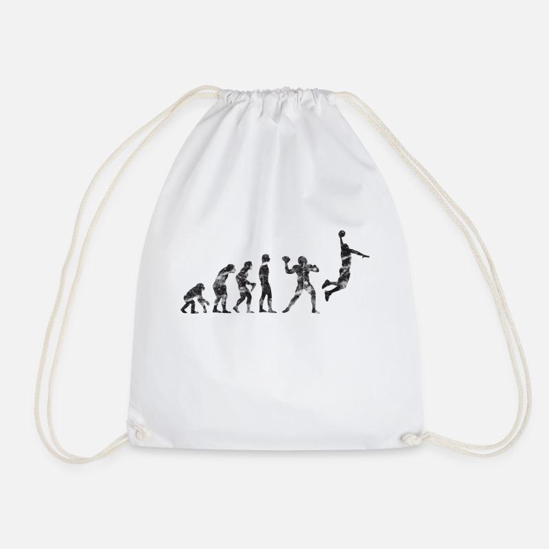 Basketball Evolution Football Dunk, vintage look - Drawstring Bag - white