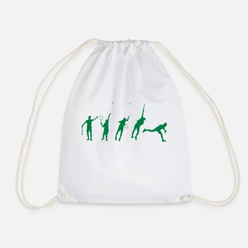 Tennis Serve Stages - Drawstring Bag - white