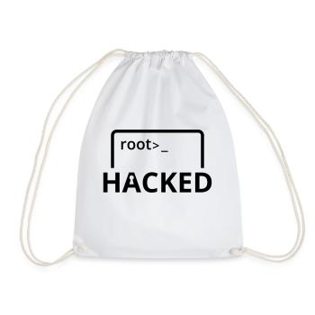 Hacked hacker computer scientist computer programmer - Drawstring Bag - white - Front